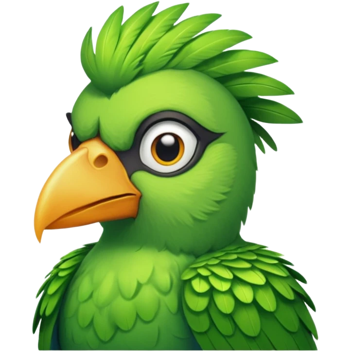 green bird with shirt emoji