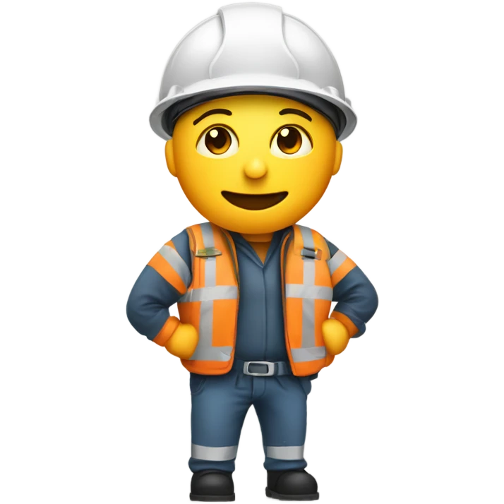 What’s burger empoylee wearing construction gear  emoji