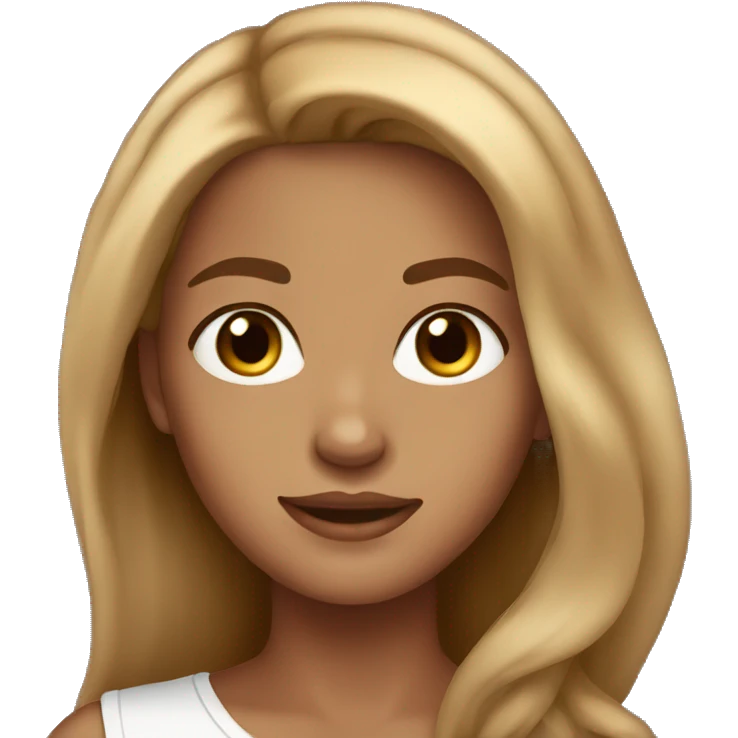 stunning tan girl light brown hair emoji