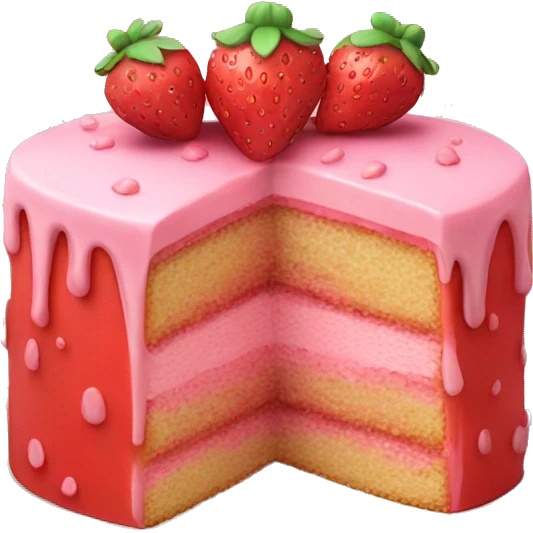 strawberry cake with pink frosting  emoji