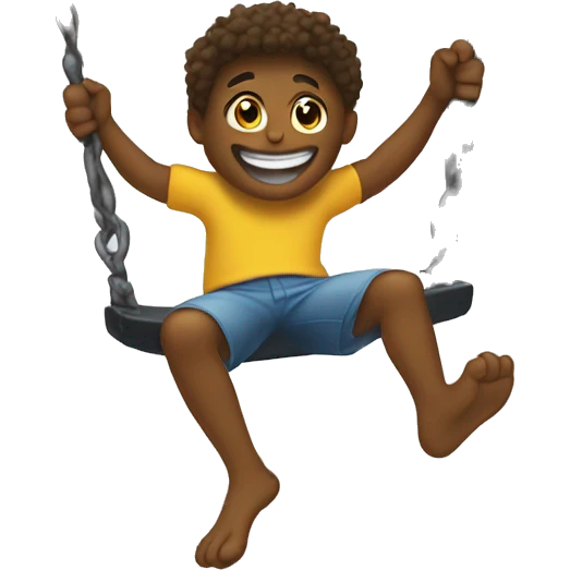 Swinging feet while smiling emoji