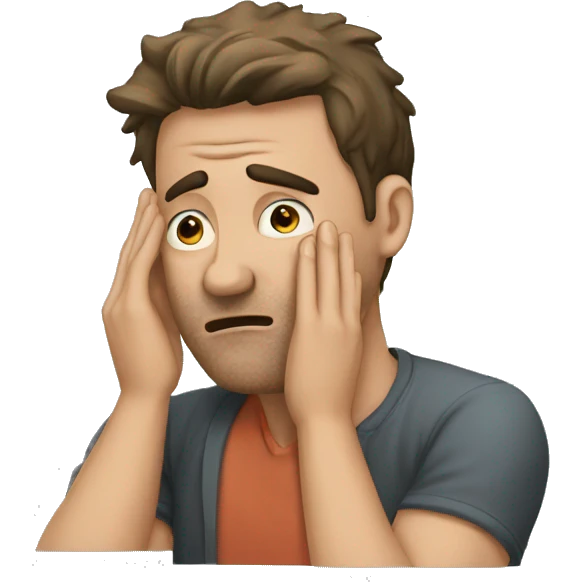A man crying and apologising for his mistake emoji