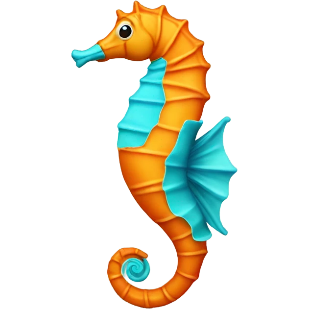 Sea horse thats orange looking right emoji