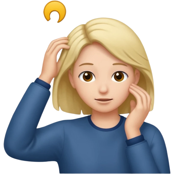 Emoji tucking hair behind ear emoji