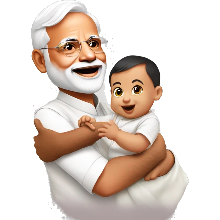 narendra modi with baby emoji