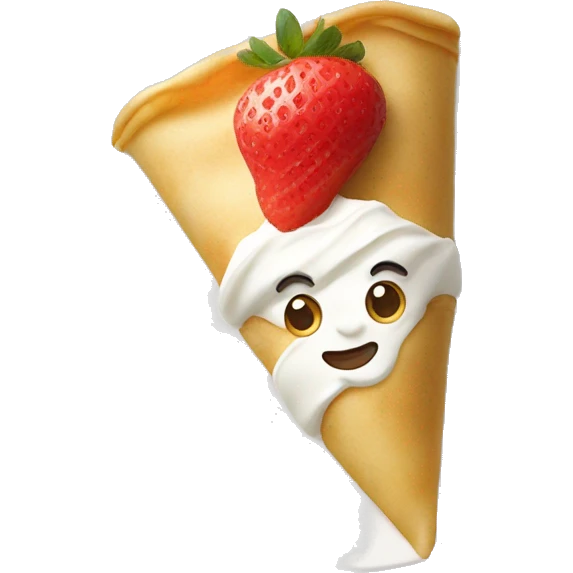  crepe with whipped cream strawberry emoji