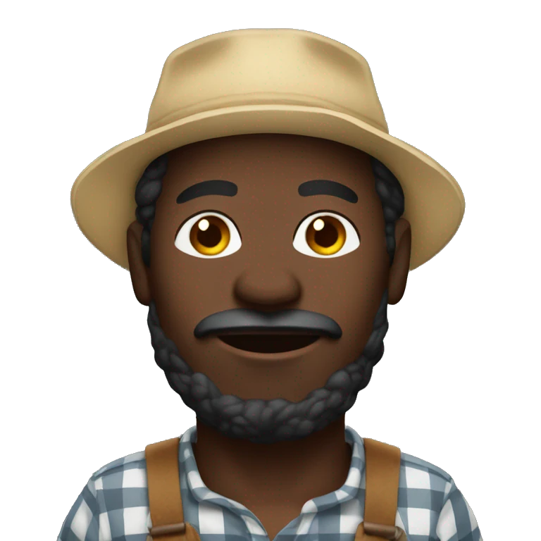 black cotton farmer emoji