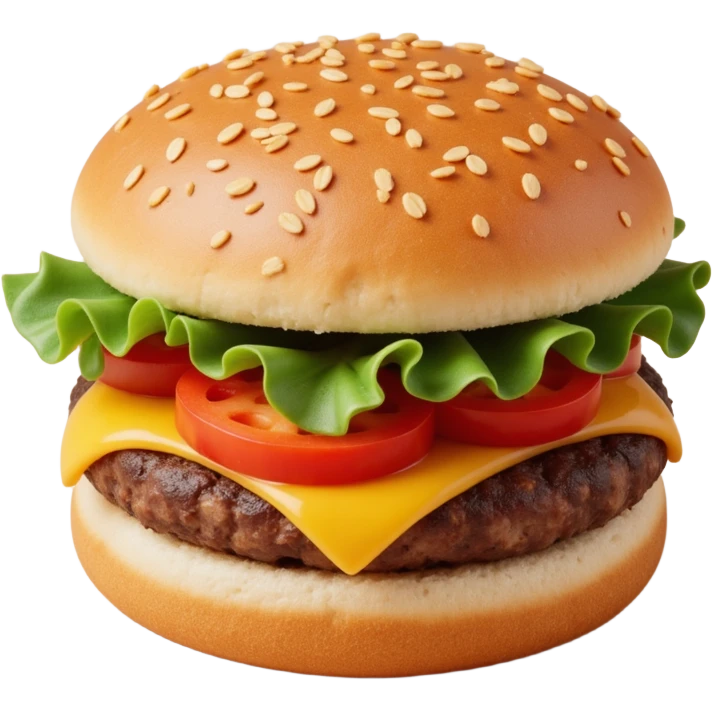 A modern sleek burger with detailed features with soft lighting emoji
