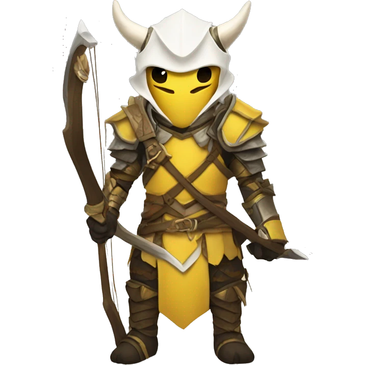 Dragonborn  archer with yellow and white armor  emoji
