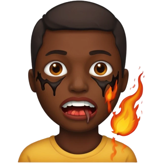 her mouth was burned from eating peppers emoji