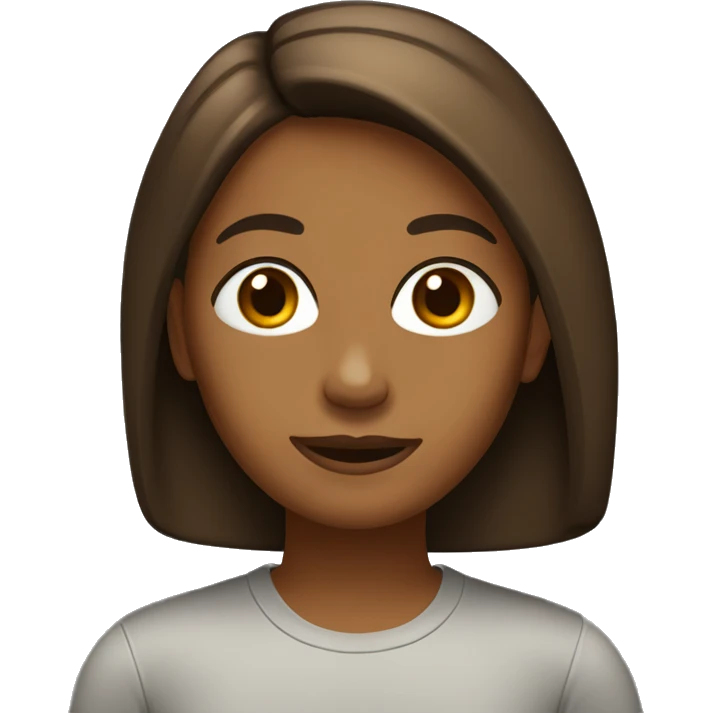 chica con cabello medio de castaño oscuro emoji