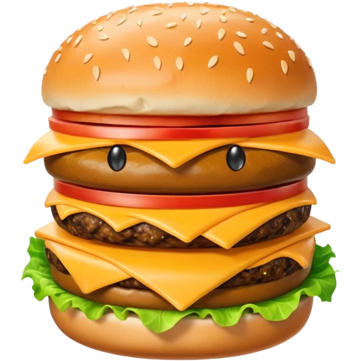 hamburger with a face emoji