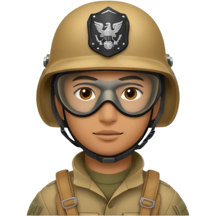 soldier with helmet and wearing mask emoji