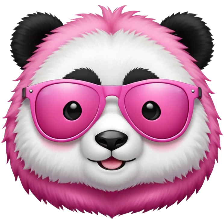 a pink panda wearing pink sunglasses  emoji