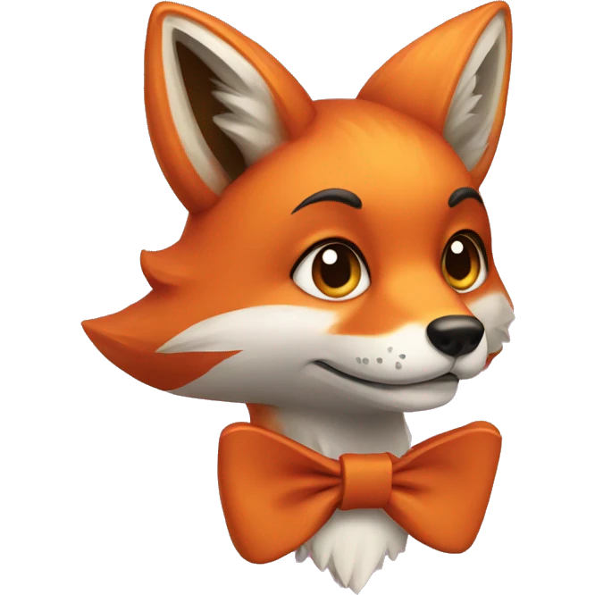 Fox with a bow  emoji