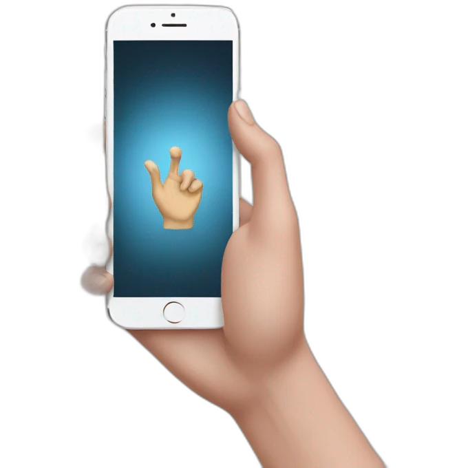 hand taking a iphone picture emoji