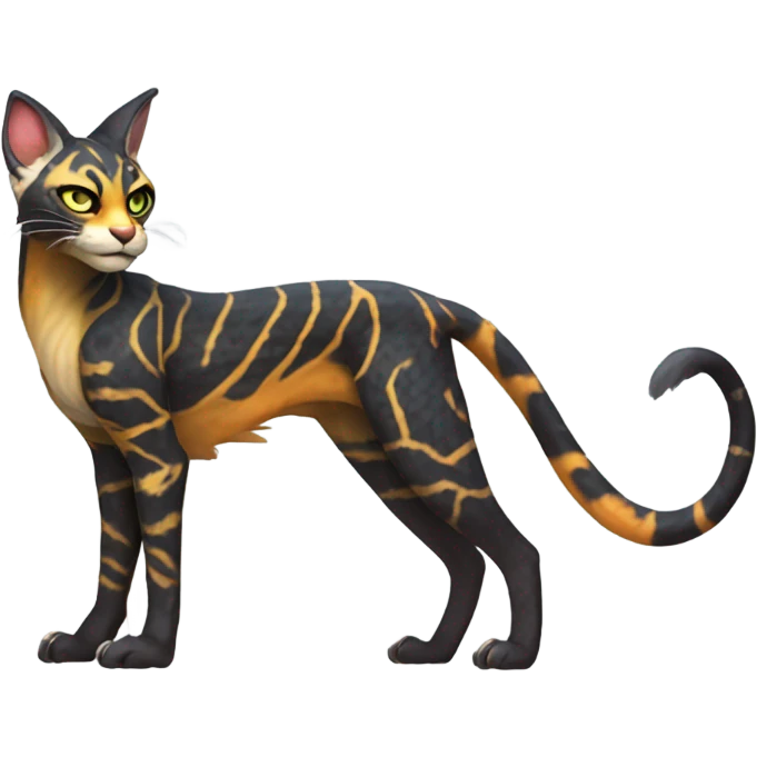 Modern Feral Rare Fantasy Vernid-Trico-species by LiLaiRa, random markings, full body emoji