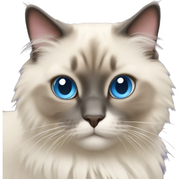 Ragdoll cat with hearts emoji