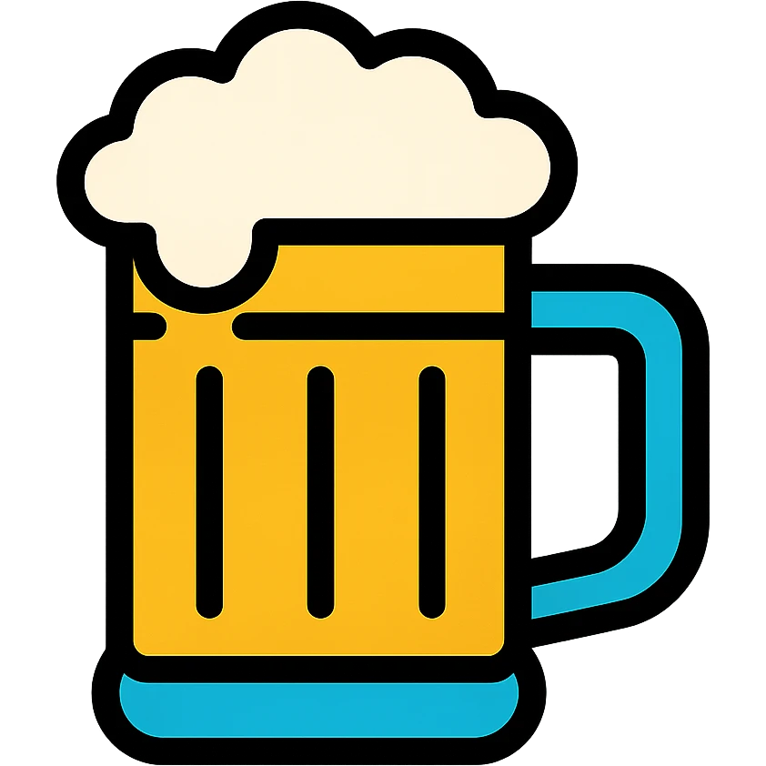 beer mug icon with color outline emoji