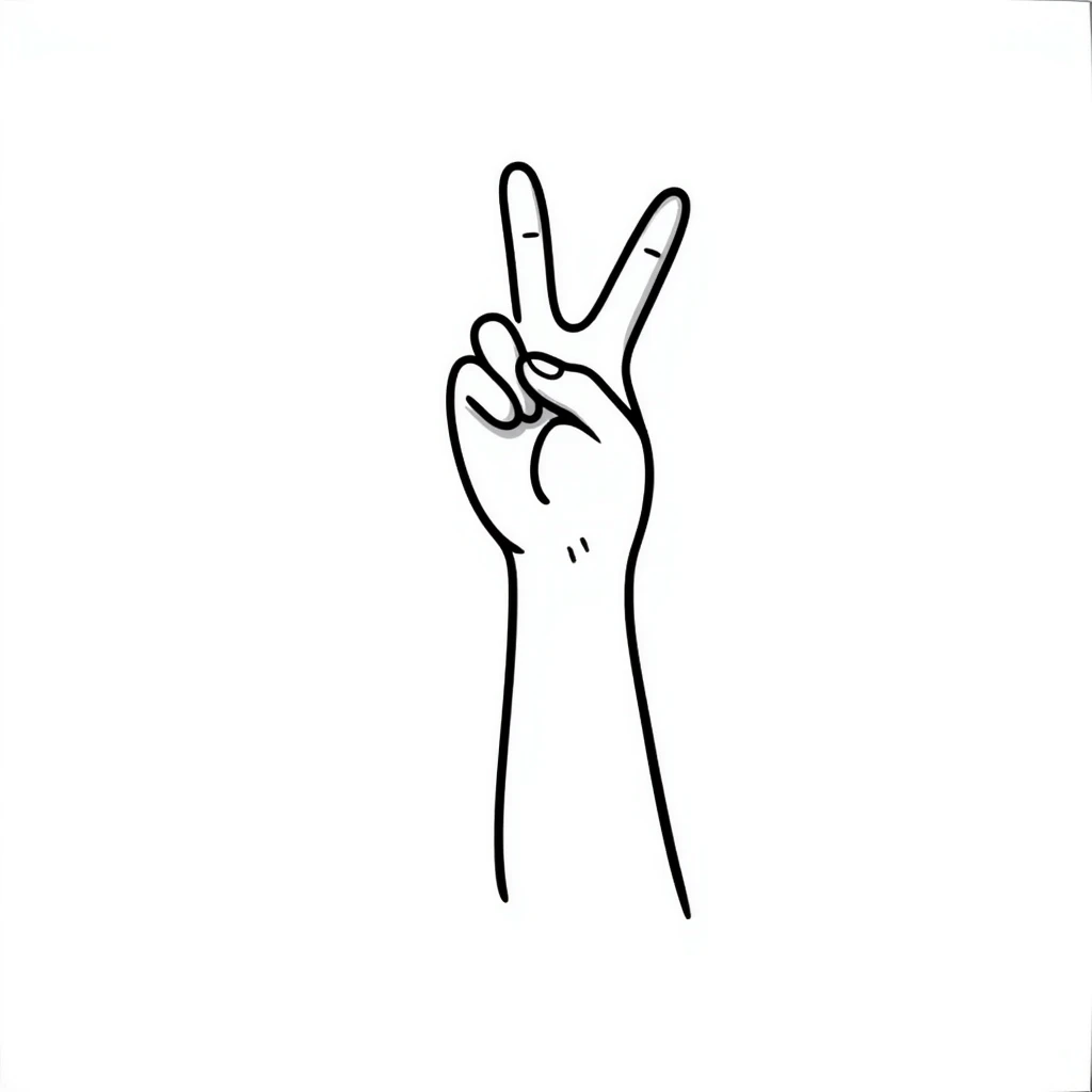 hand making the peace sign emoji