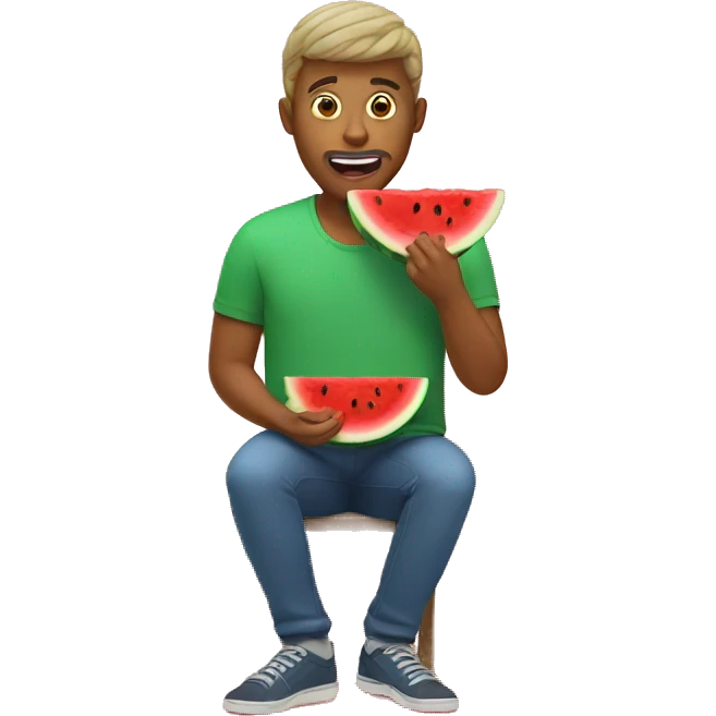 man eating water melon emoji
