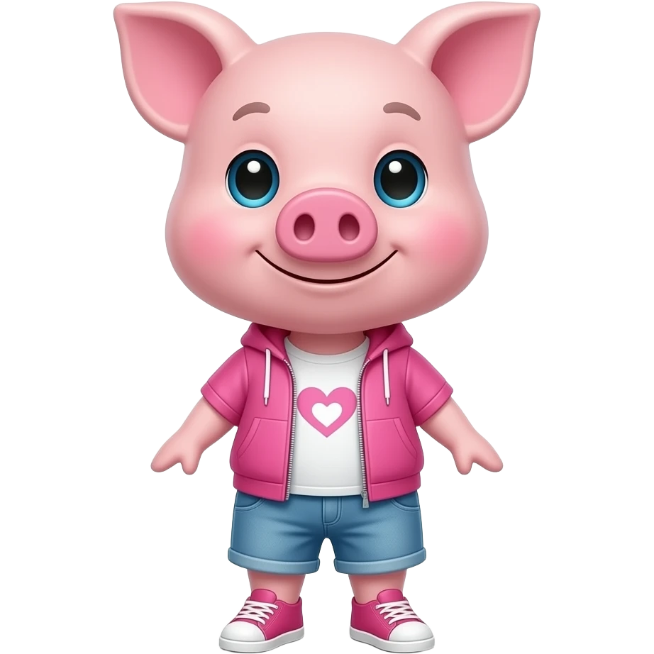 Preppy girly slay pink clothes pig emoji