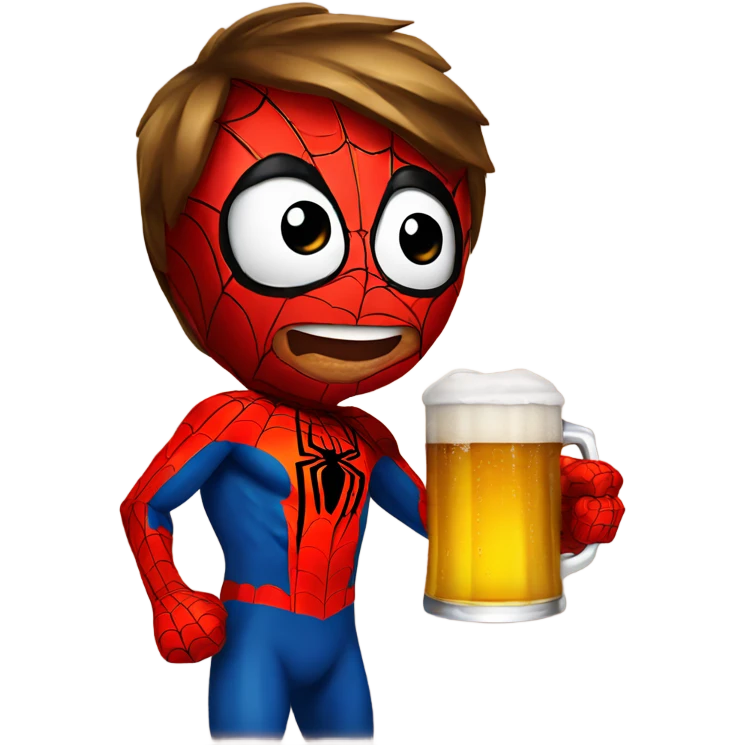 Spiderman that holds a beer  emoji