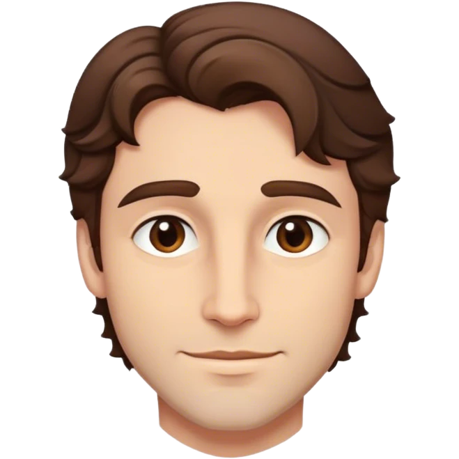 lord with short wavy brown hair, deep brown eyes, strong jawline soft smile emoji