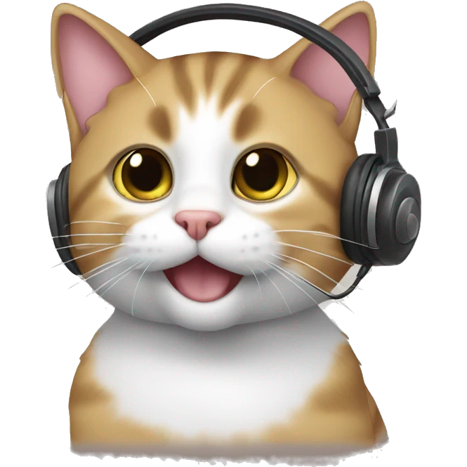 Cat with headset emoji