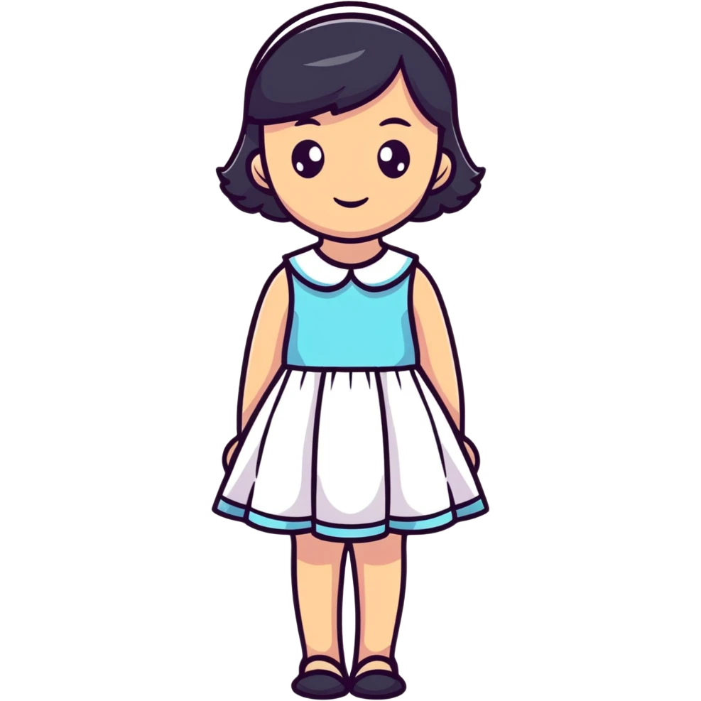 teen girl in a blue dress emoji
