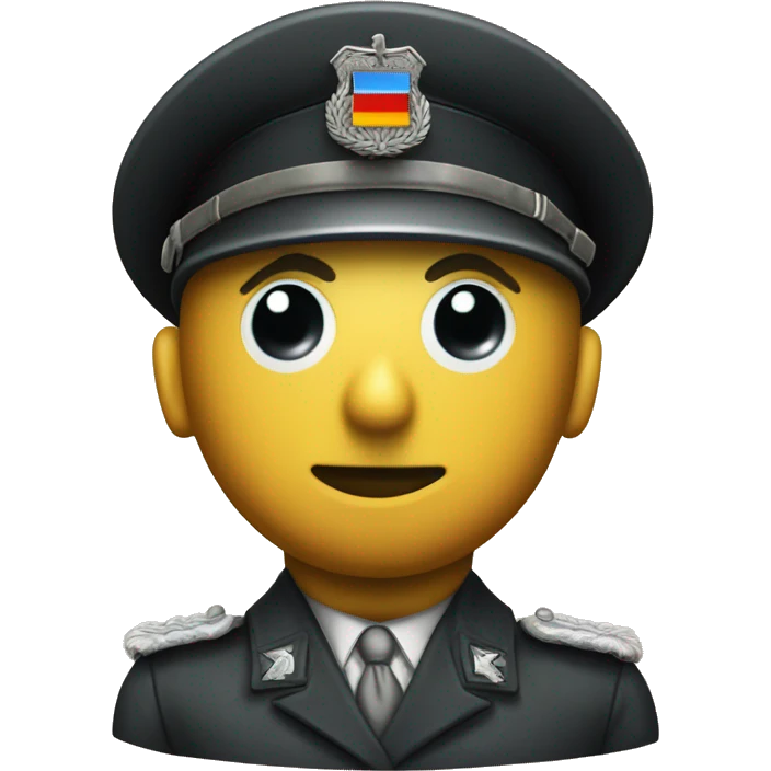 german ww2 officer suit with 8 ball as a head emoji