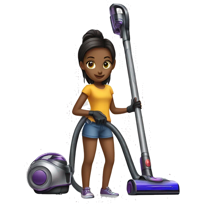A girl with vacuum cleaner Dyson emoji