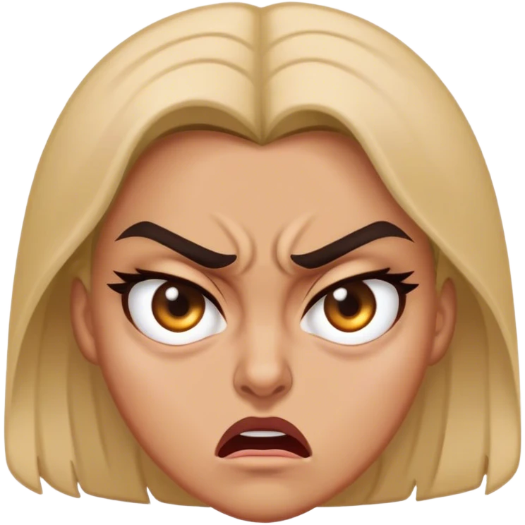 Angry rolling eyes lady  emoji