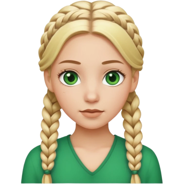 white girl 10 blonde braids emoji