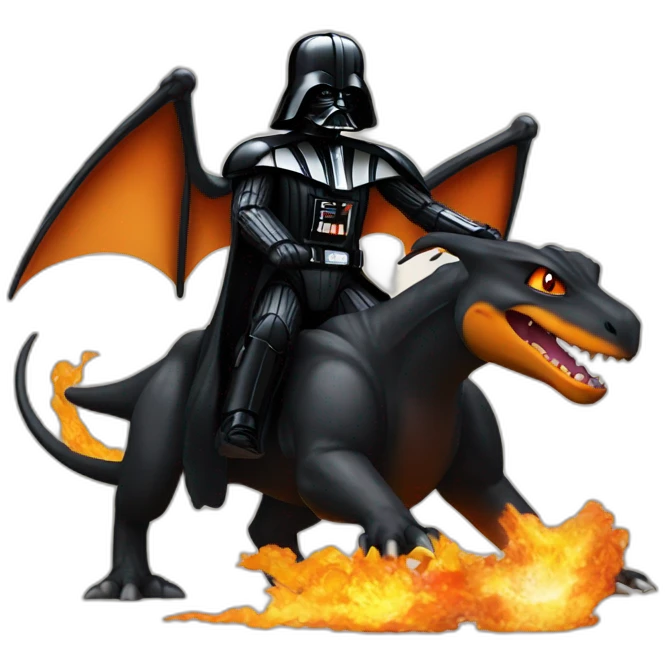 Darth vader riding a charizard emoji