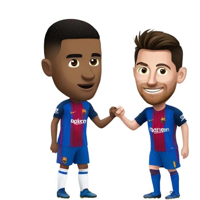 Ronaldo getting deked by Messi emoji