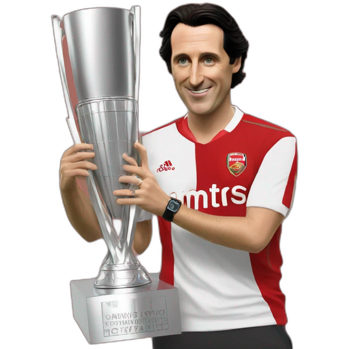 unai emery holding europa league trophy emoji