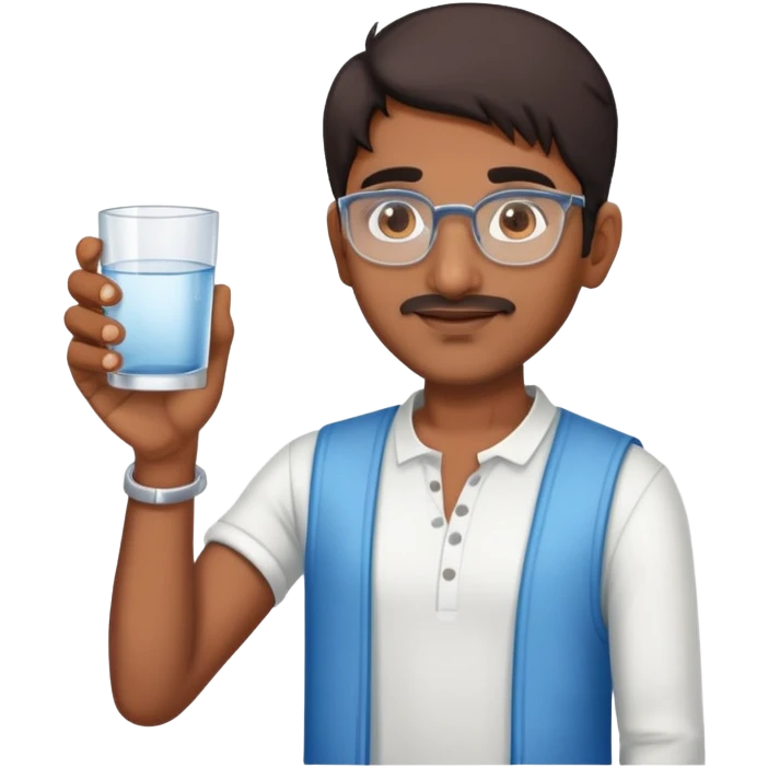 indian man holding water without ice emoji