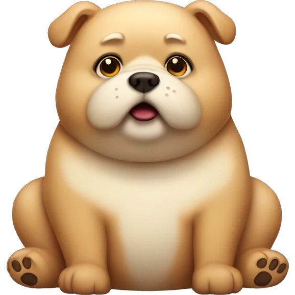 chubby dog bear with a belly emoji