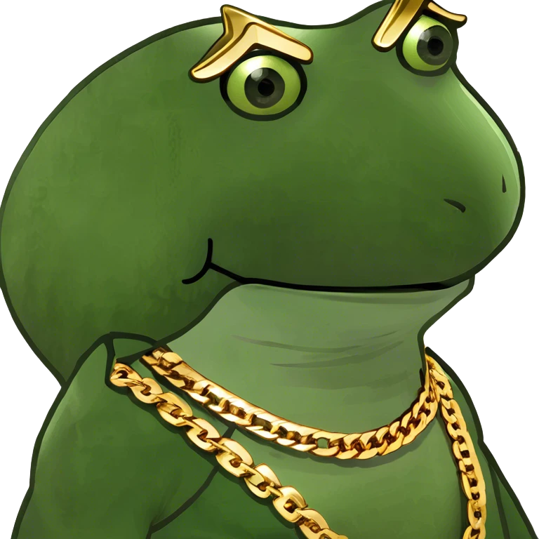 gold based swag rizz frog lady emoji