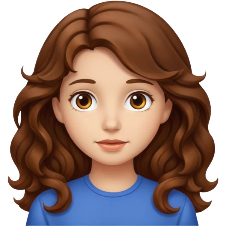 chica con cabello ondulado castaño emoji