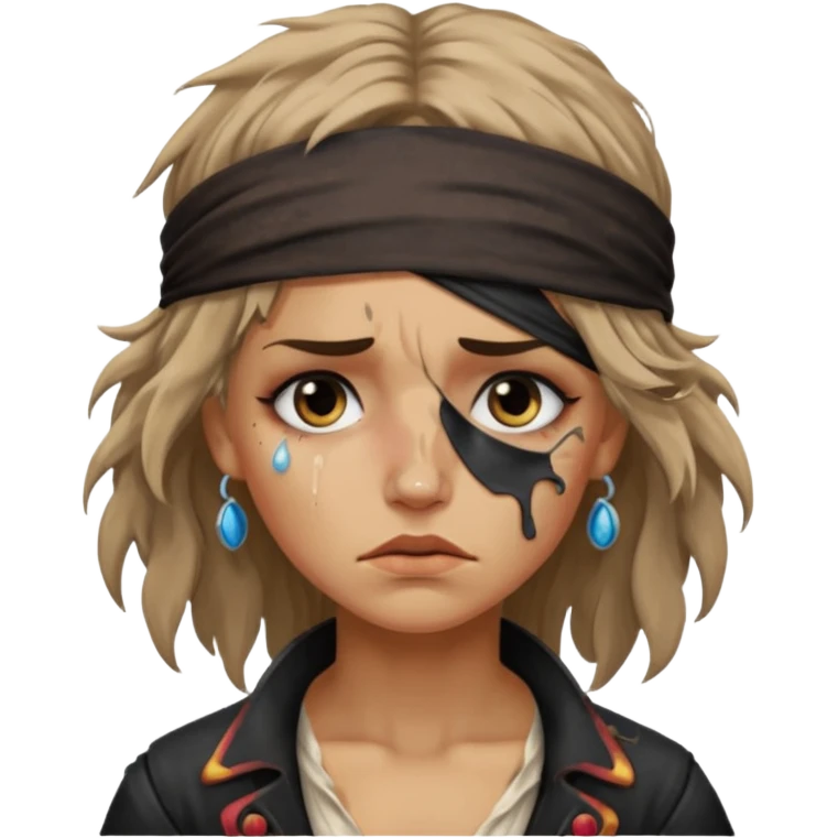 Прекрасная пиратка плачет emoji