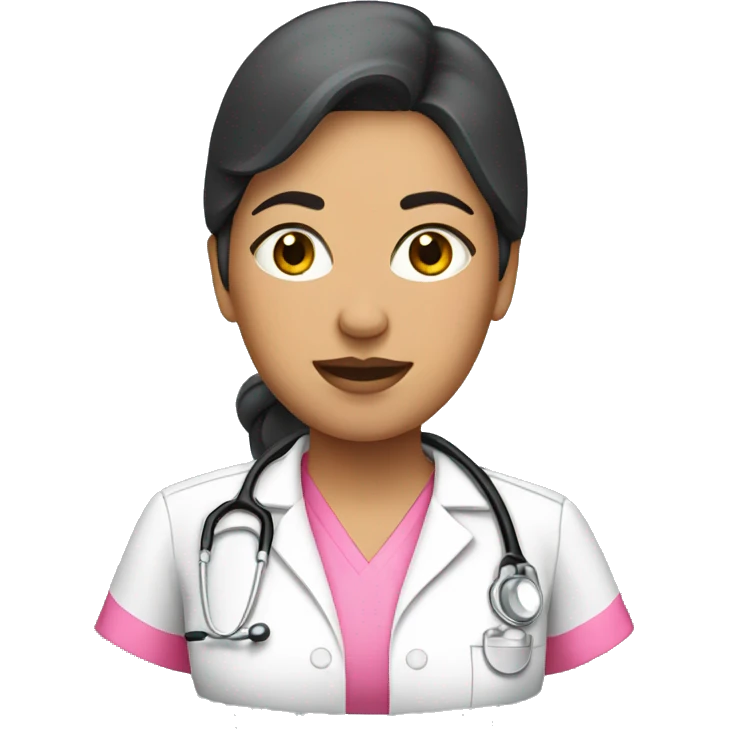 Mexican female nurse with pink scrubs emoji