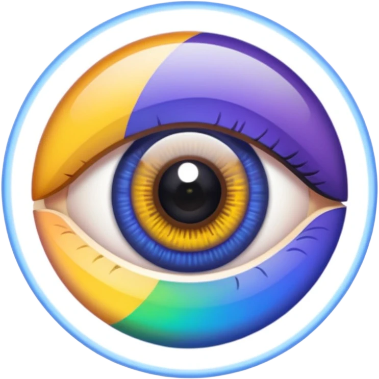 eyes spin multicolore 👁️+🌀+🟣🟢🟠🔵🔴🟡 emoji