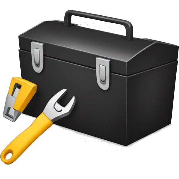 black toolbox with tools emoji
