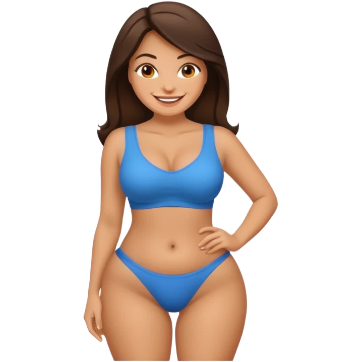Brunette woman with massive bum emoji