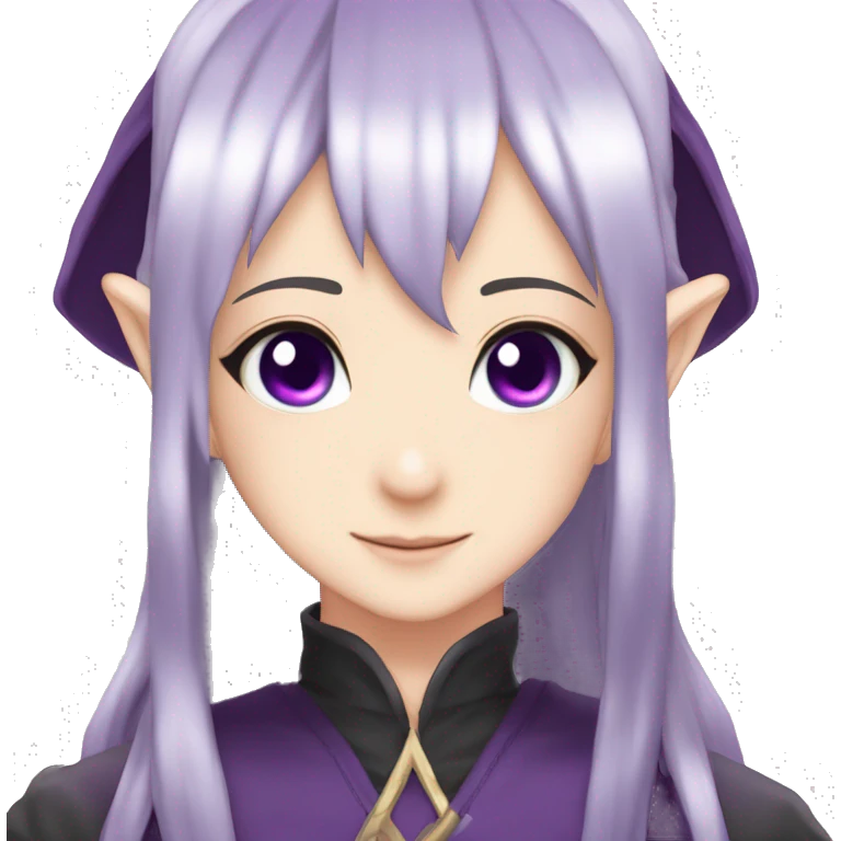 Gojo purple eyes Anime black_hair hair_between_eyes bangs Elf_ears_long emoji