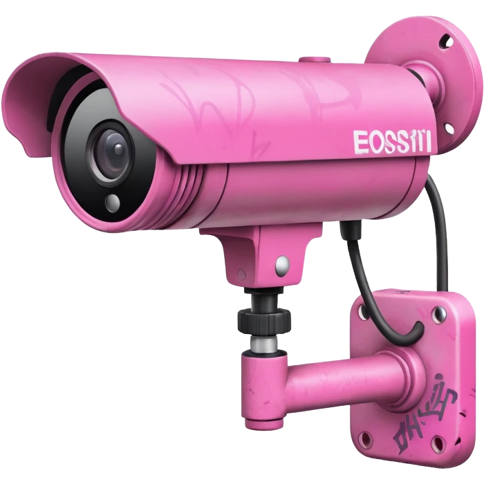 Security Camera pink with graffity emoji