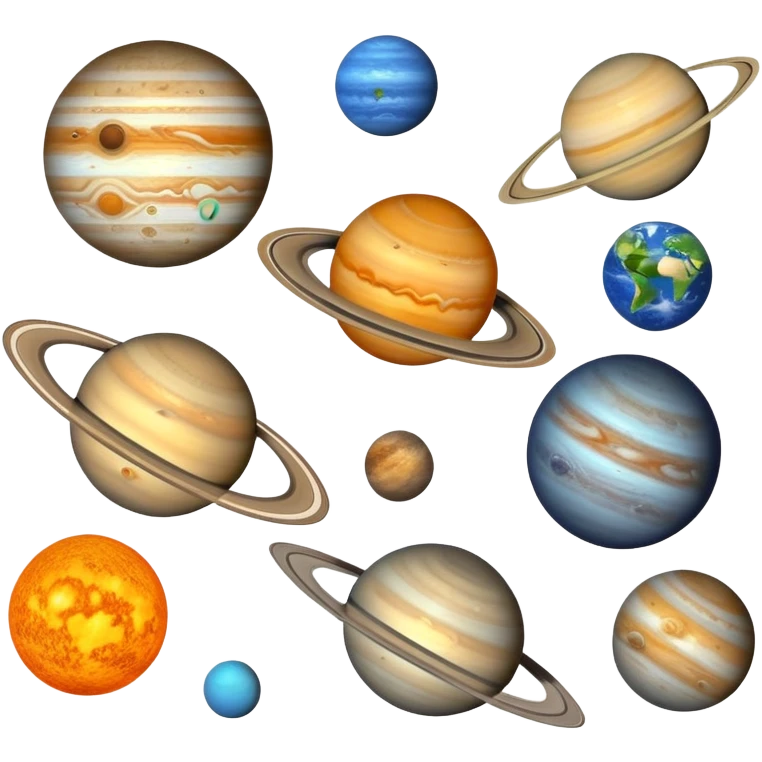 complete solar system with planets emoji