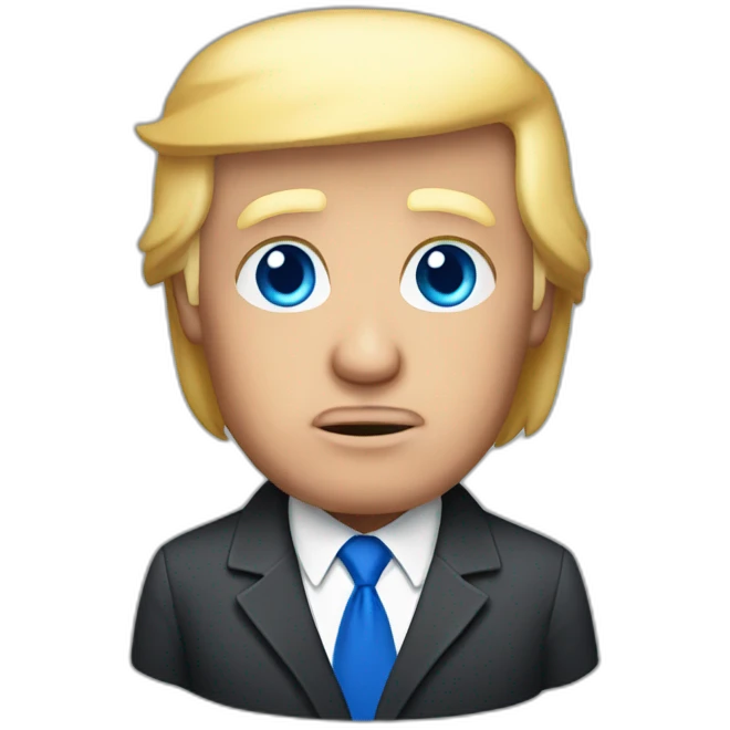 old donald trump with blue eyes and blonde hear emoji